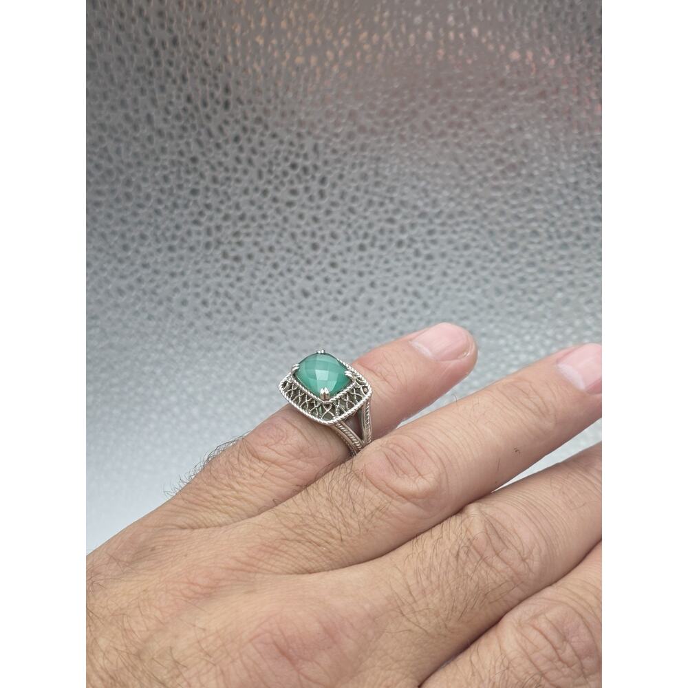 GABRIEL & CO. STERLING SILVER 925 GREEN CHALCEDONY RING SIZE 7 - Picture 5 of 15